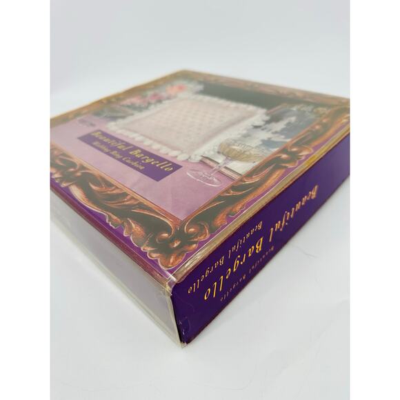 Beautiful Bargello Wedding Ring Cushion Kit Needlework Pillow Vintage Pink White - Picture 3 of 5